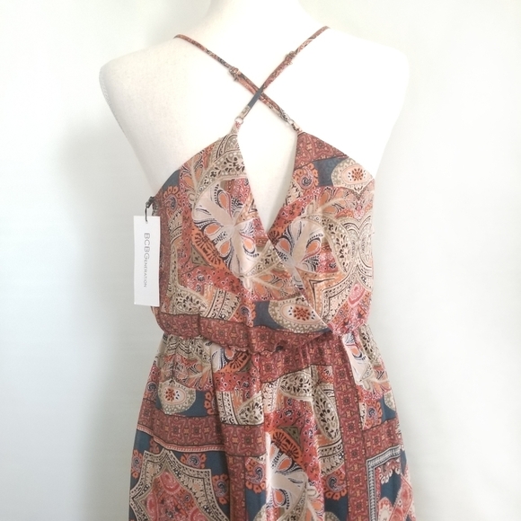 NWT BCBGENERATION Paisley Hypnosis Ruffle Dress - Picture 5 of 9